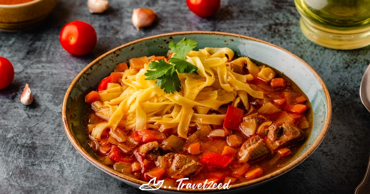 Lagman soup with lamb