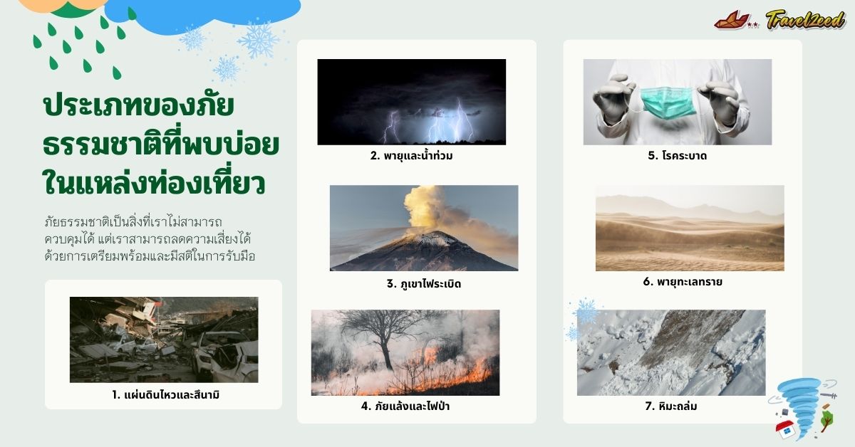 ประเภทของภัยธรรมชาติที่พบบ่อยในแหล่งท่องเที่ยว
