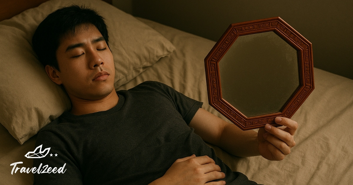  การวางกระจก 8 เหลี่ยมไว้หัวเตียงนอน หรือพกติดตัว ช่วยกันผี
