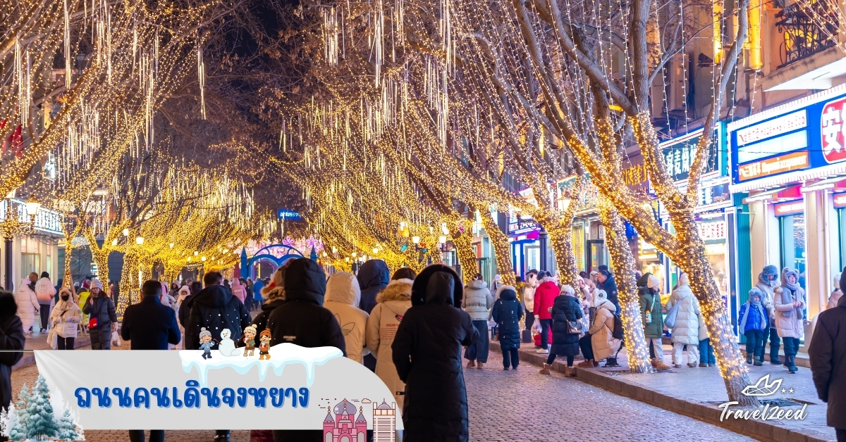 ถนนคนเดินจงหยาง ฮาร์บิน ถนนสไตล์ยุโรป แหล่งช้อปปิ้งและถ่ายรูปยอดฮิตในทัวร์ฮาร์บินฤดูหนาว