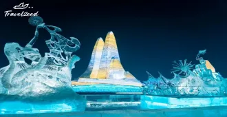 ทัวร์จีน ฮาร์บิน เทศกาลแกะสลักน้ำแข็ง หมู่บ้านหิมะสโนว์ทาวน์ โบสถ์เซ็นโซเฟีย สวนตุ๊กตาหิมะ YANJIAGANG FARM