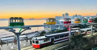 ทัวร์เกาหลีใต้ ปูซาน อุทยานรถไฟสีครามแห่งแฮอุนแด หมู่บ้านวัฒนธรรมคัมซอน ปั่น Rail Bike และชมถ้ำไวน์แห่งกิมแฮ