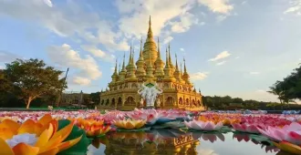 ทัวร์จีน สิบสองปันนา วัดมหาธาตุเมิงเล่อ ตลาดน้ำหกประเทศ วัดป่าเจ