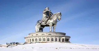 Mongolia Ulaanbaatar Frozen Genghis Khan Equestrian Statue Sky Ski Resort  - ทัวร์มองโกเลีย อูลานบาตอร์ สัมผัสความหนาว อนุสาวรีย์เจงกีสข่าน สกีรีสอร์ท 