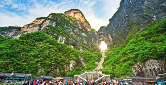 China Changsha Chongqing Zhangjiajie Wulong Tianmen Mountain - ทัวร์จีน ฉางซา ฉงชิ่ง จางเจียเจี้ย อู่หลง เขาประตูสวรรค์ หลุมฟ้าสามสะพานสวรรค์ (ไม่ลงร้าน)