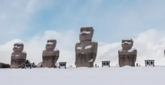 Japan Hokkaido Sapporo Biei Otaru Moai Statue Park - ทัวร์ญี่ปุ่น ฮอกไกโด ซัปโปโร บิเอะ โอตารุ อุทยานโมอาย