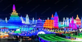 China Harbin Snow Village - ทัวร์จีน ฮาร์บิน ซุปตาร์ หมู่บ้านหิมะฮาร์บินโซเพี่ยวเลี่ยง พักหมู่บ้านหิมะ (ไม่ลงร้าน)