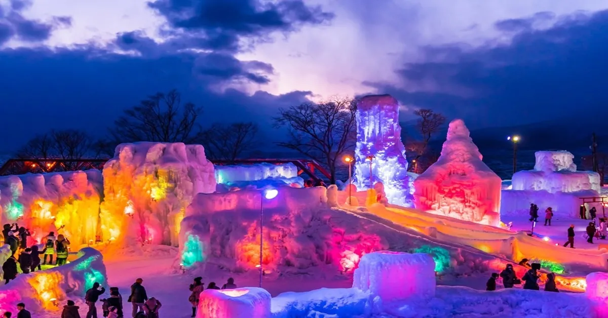 Japan Sapporo Toya Ice Festival - ทัวร์ญี่ปุ่น ซัปโปโร โทยะ ชมงานประดับไฟเทศกาลน้ำแข็งทะเลสาบชิโคสึและสนุกสนานลานสกี