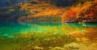 China Chengdu Jiuzhaigou Siguniangshan Bipenggou Autumn - ทัวร์จีน มหัศจรรย์ เฉิงตู จิ่วจ้ายโกว ภูเขาสี่ดรุณี ปี้เผิงโกว เที่ยว 3 อุทยาน ใบไม้เปลี่ยนสี (ลงร้าน)