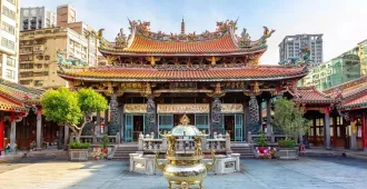 Taiwan Taipei  Longshan Temple - ทัวร์ไต้หวัน มหัศจรรย์...ไทเป วัดหลงซาน ปล่อยโคมลอยเส้นทางรถไฟสายผิงซี 