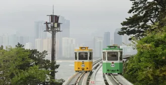 South Korea Busan Autumn - ทัวร์เกาหลี ปูซาน สุดฟินนั่งรถไฟจิ๋วสกายแคปซูล ชมอุทยานแทจงแด ชมบรรยากาศใบไม้เปลี่ยนสี