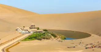 China Silk Road Lanzhou Zhangye Dunhuang Crescent Lake - ทัวร์จีน เส้นทางสายไหม บินตรงหลานโจว จางเย่ ตุนหวง เที่ยวชมทะเลสาบวงพระจันทร์ โอเอซิสลับเเห่งแดนมังกร (ไม่ลงร้าน)
