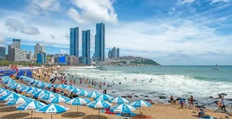 South Korea Busan Haeundae Beach - ทัวร์เกาหลี ปูซาน ชมชายหาดแฮอุนแด