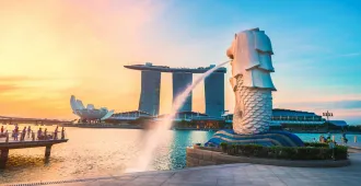 Singapore Excellent Garden By The Bay Merlion - ทัวร์สิงคโปร์ การ์เด้นส์ บาย เดอะเบย์ เมอร์ไลอ้อน น้ำพุแห่งความมั่งคั่ง 