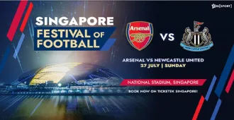 Singapore Merlion Sentosa Arsenal VS Newcastle United - ทัวร์สิงคโปร์ ทัวร์ดูบอล เมอร์ไลอ้อน เซ็นโตซ่า ชมการแข่งขันทีมอาร์เซนอล พบกับ ทีมนิวคาสเซิล (รวมค่าบัตร)