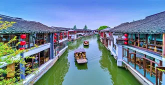 China Shanghai City Vibes Zhujiajiao Ancient Town Tian An Men - ทัวร์จีน เซี่่ยงไฮ้ เมืองโบราณจูเจียเจี่ยว อาคารต้นไม้พันต้น ไม่ลงร้าน