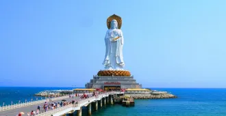 China Hainan Statue of Guanyin - ทัวร์จีน ไหหลำ ซานย่า ไหว้เจ้าแม่กวนอิมหนานซาน  ประดิษฐานโดดเด่นสุด ณ เกาะกลางทะเล