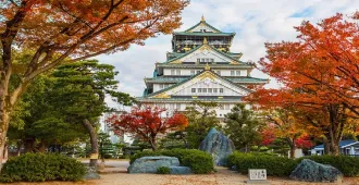 Japan Osaka Arashiyama Park Osaka Castle Autumn - ทัวร์ญี่ปุ่น โอซาก้า สวนป่าไผ่อาราชิยาม่า ปราสาทโอซาก้า ใบไม้เปลี่ยนสี
