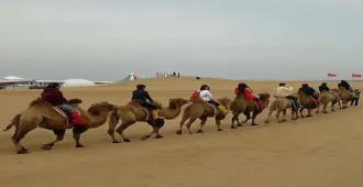 China Inner Mongolia Ordos Whistling Dune Bay - ทัวร์จีน มองโกเลียใน เออร์ดอส ขี่อูฐเนินทรายเสี่ยงซาวาน (ลงร้าน)