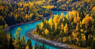 China Xinjiang Urumtsi Burqin Hemu village Kanas Lake Autumn - ทัวร์จีน ซินเจียงเหนือ อูรุมฉี ปู้เอ่อจิน หมู่บ้านเหอมู่ชุน อุทยานคานาสือ ใบไม้เปลี่ยนสี (ไม่ลงร้าน)