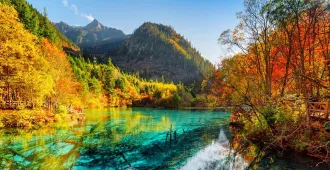China Chengdu Siguniangshan Huanglong Jiuzhaigou Autumn - ทัวร์จีน เฉิงตู ภูเขาสี่ดรุณี หวงหลง จิ่วจ้ายโกว ชมน้ำตกธารไข่มุกและสะพานหนานเฉียว (ไม่ลงร้าน)