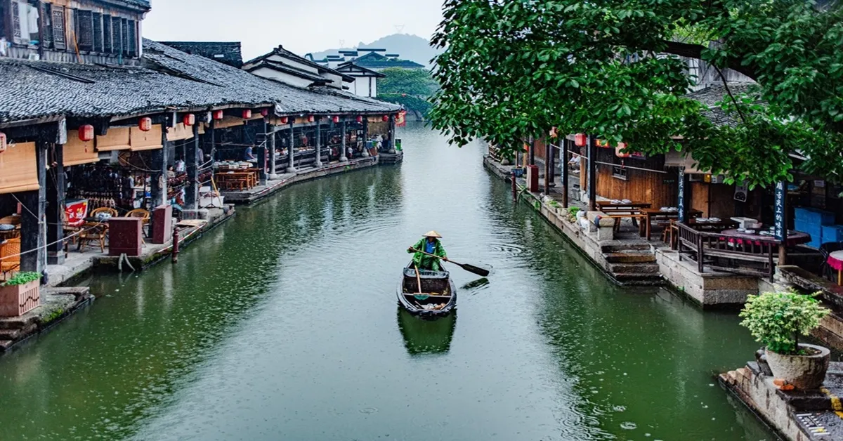 China Shanghai Hangzhou Anchang Ancient Town - ทัวร์จีน เซี่ยงไฮ้ หางโจว ชมเมืองโบราณอันซางและทะเลสาบซิงซาน  (ลงร้าน) 