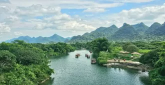 ทัวร์จีน บินตรงหนานหนิง กุ้ยหลิน หยางซั่ว ล่องเรือแพ ณ ท่าเรือริมแม่น้ำหลีเจียง  (ลงร้าน)