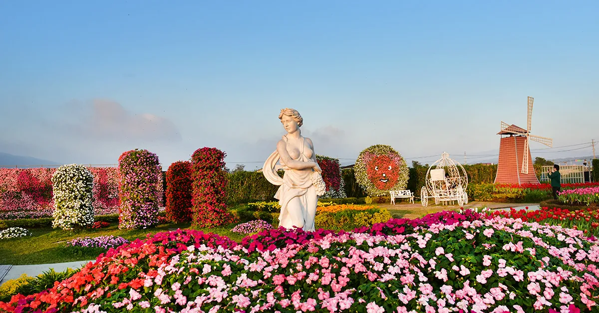 ทัวร์ไต้หวัน ไทจง ไทเป สวนฟาร์มดอกไม้จงเซ่อ ล่องเรือสุริยันจันทรา 