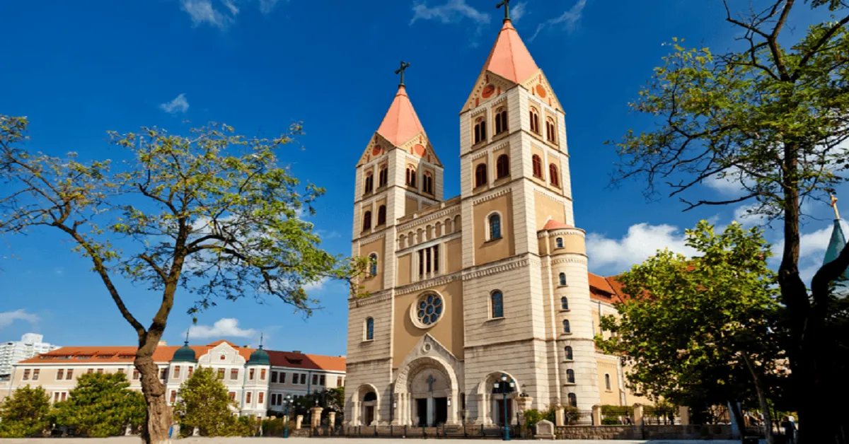 ทัวร์จีน ชิงเต่า เหยียนไถ เว่ยไห่ เผิงไหล โบสถ์เซนต์ไมเคิล เมืองโบราณจี่ม่อ