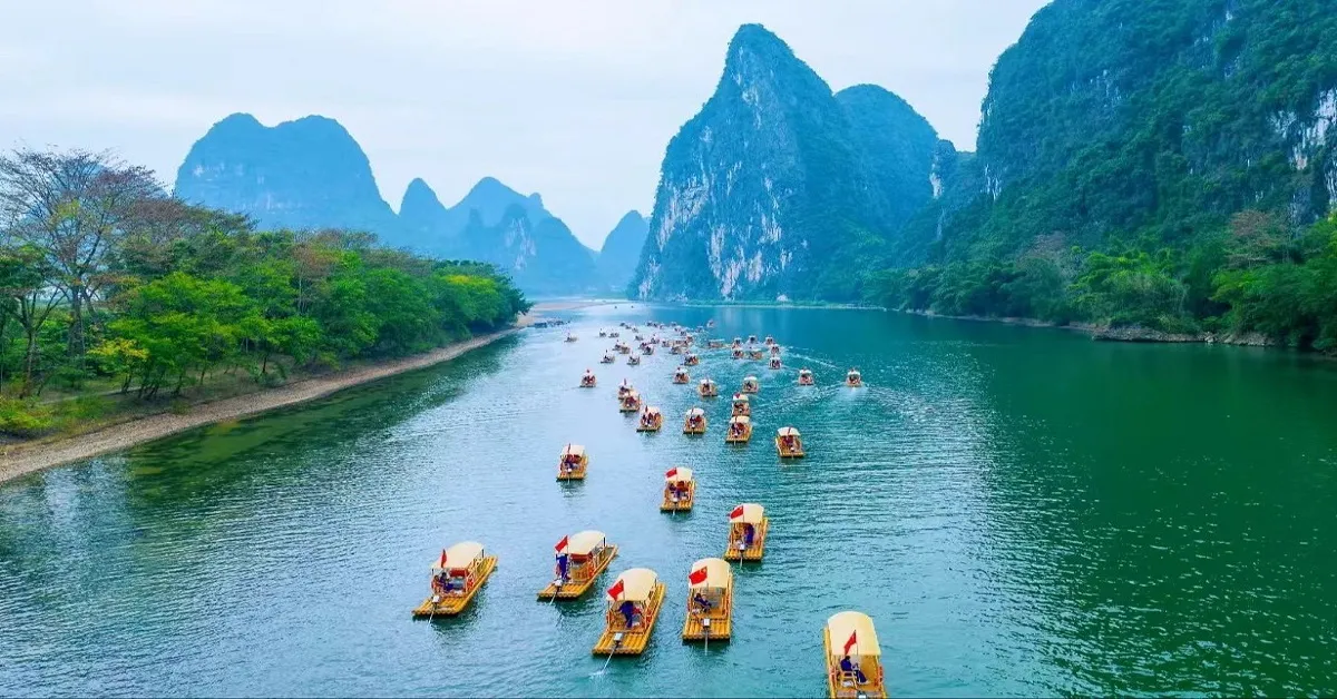 ทัวร์จีน บินตรงกุ้ยหลิน ล่องแพไม้ไผ่ชมแม่น้ำหลี่เจียง เขางวงช้าง (ลงร้าน)