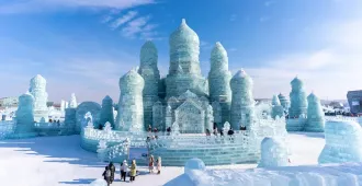 ทัวร์จีน ต้าเหลียน ฮาร์บิน หมู่บ้านหิมะ Snow Town
